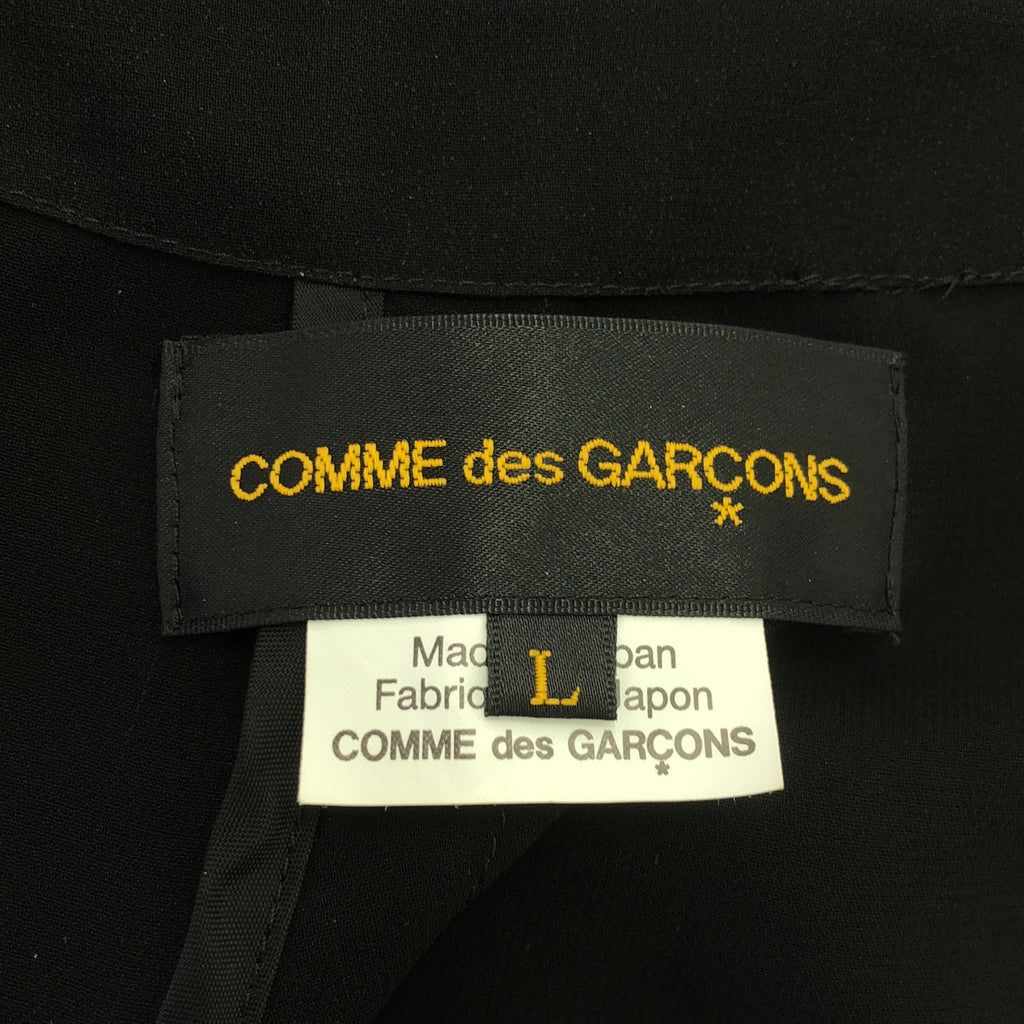 【미품】 COMME des GARCONS / 콤데 갤슨 | 2021SS | 폴리 에스테르 변형 비대칭 레이어드 노 컬러 오버 재킷 | L | 블랙 | 여성