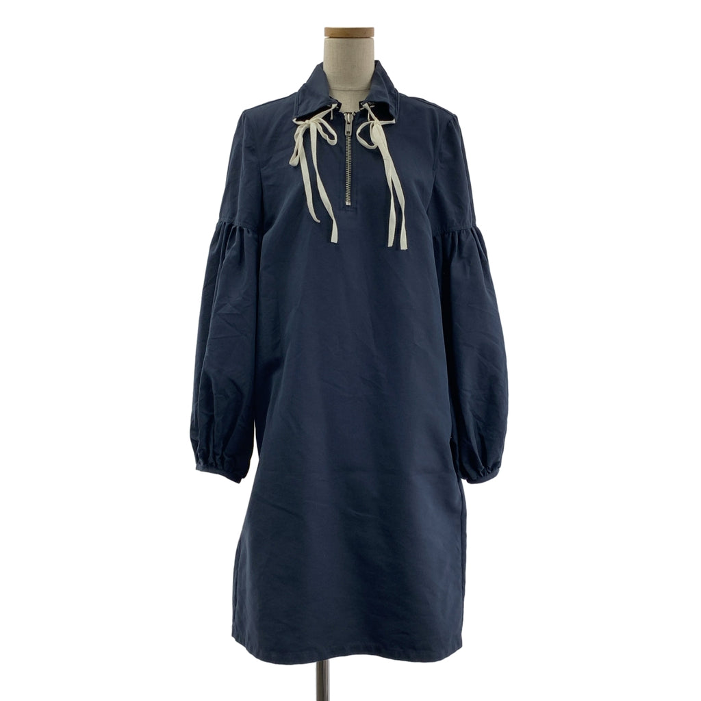 【美品】  CALVIN KLEIN / カルバンクライン | ジップ プルオーバー ワンピース | 36 | ネイビー | レディース