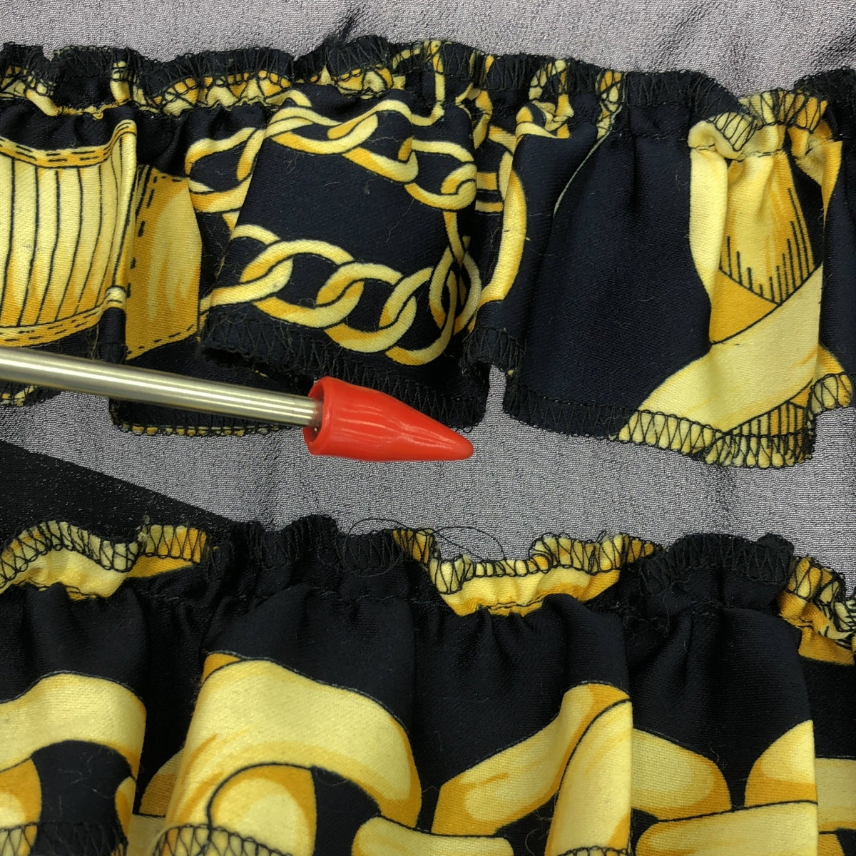 COMME des GARCONS GIRL / コムデギャルソンガール | 2015SS | シアー フリル ロング イージー スカート | S | ネイビー/イエロー | レディース