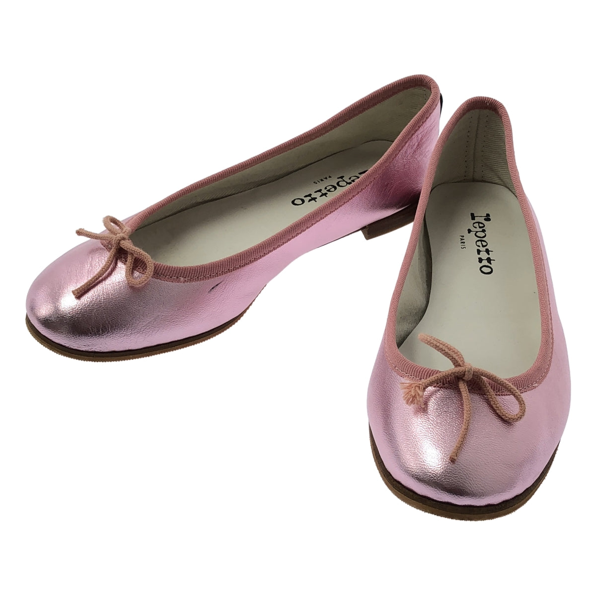 Repetto 皮革絲帶平底鞋，粉紅色，女款，35 碼