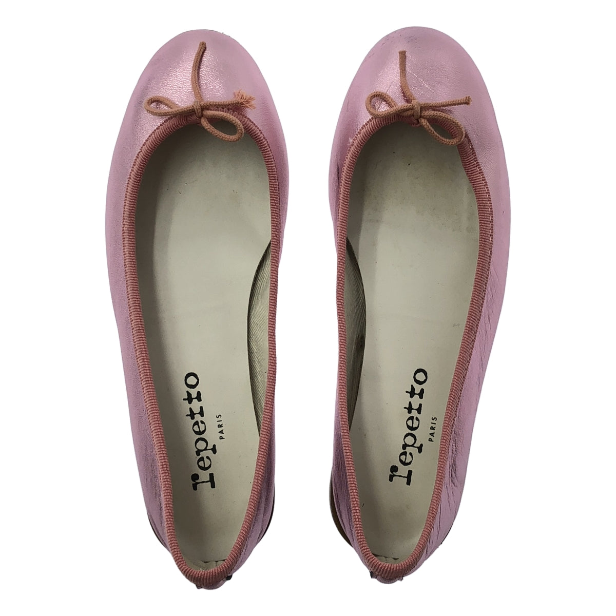 Repetto 皮革絲帶平底鞋，粉紅色，女款，35 碼