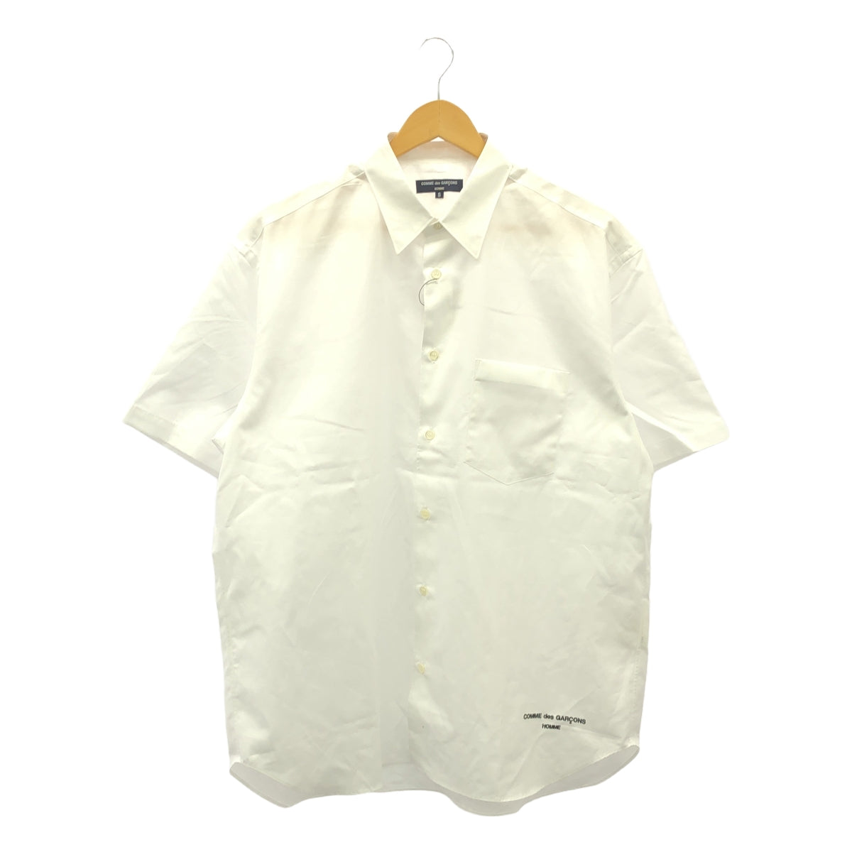 [品相良好] COMME des GARCONS HOMME | 2024 春夏 |棉質寬幅短袖襯衫 | S |白色|男士