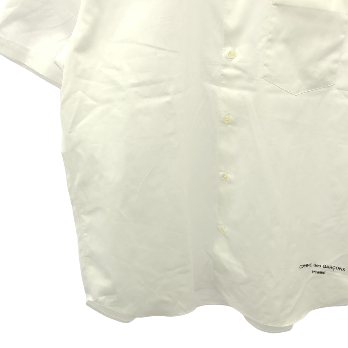 [品相良好] COMME des GARCONS HOMME | 2024 春夏 |棉質寬幅短袖襯衫 | S |白色|男士