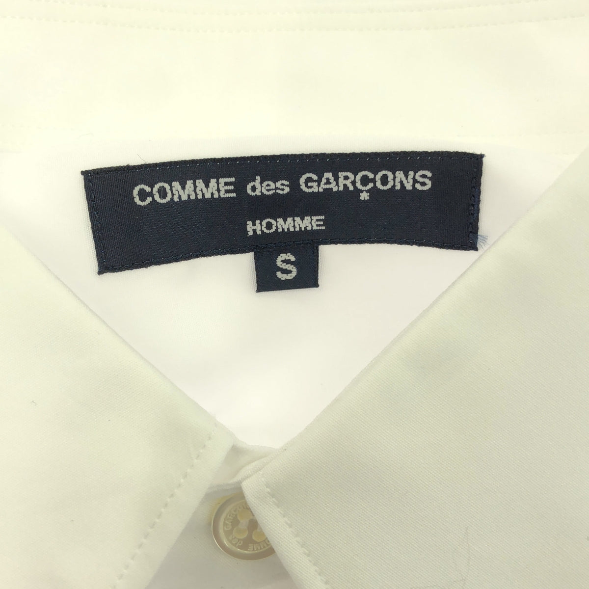 [品相良好] COMME des GARCONS HOMME | 2024 春夏 |棉質寬幅短袖襯衫 | S |白色|男士
