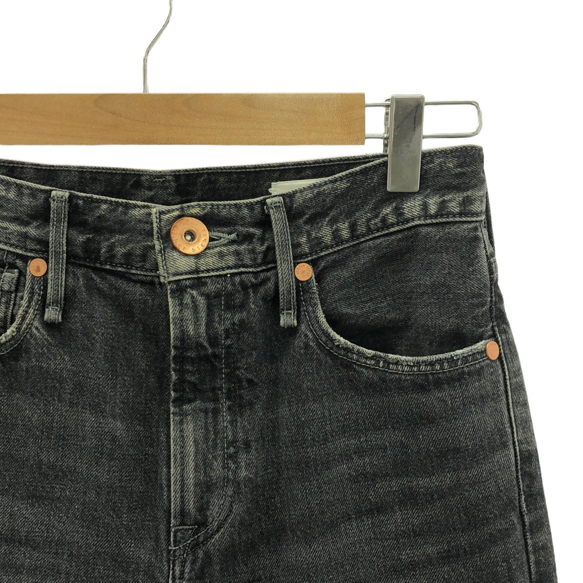 upper hights / アッパーハイツ | THE MINE / ダメージ加工 ブラックデニムパンツ | 22 | グレー系 | レディース