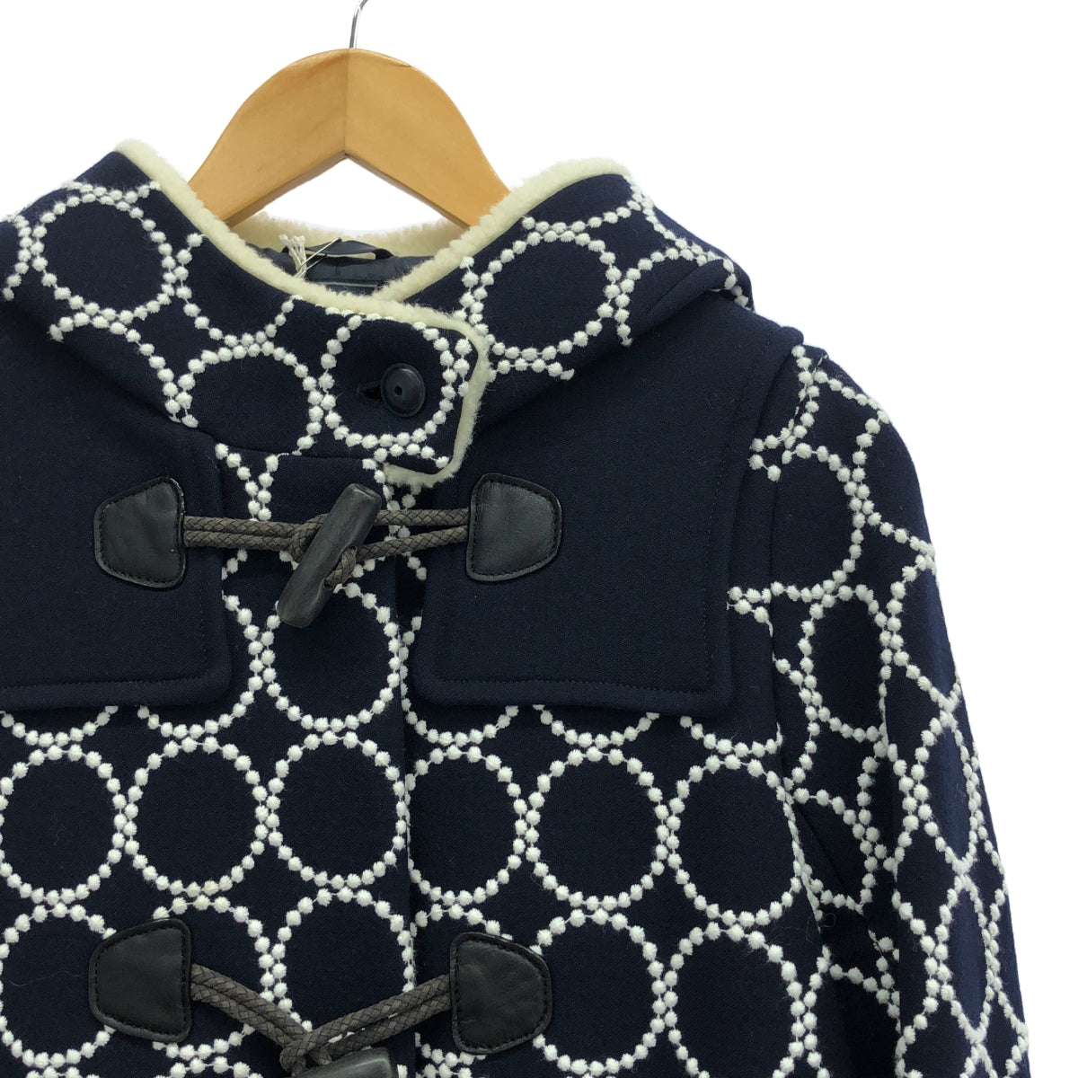 [品相良好] mina perhonen | 鈴鼓粗呢大衣 | 38 | 海軍藍 | 女款