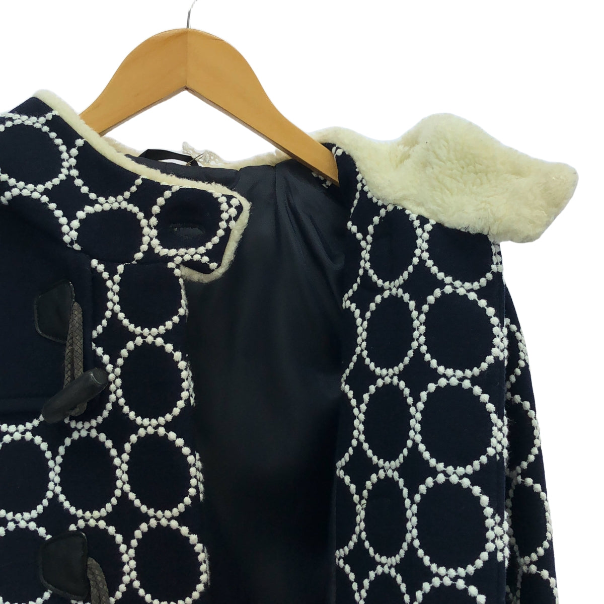 [品相良好] mina perhonen | 鈴鼓粗呢大衣 | 38 | 海軍藍 | 女款