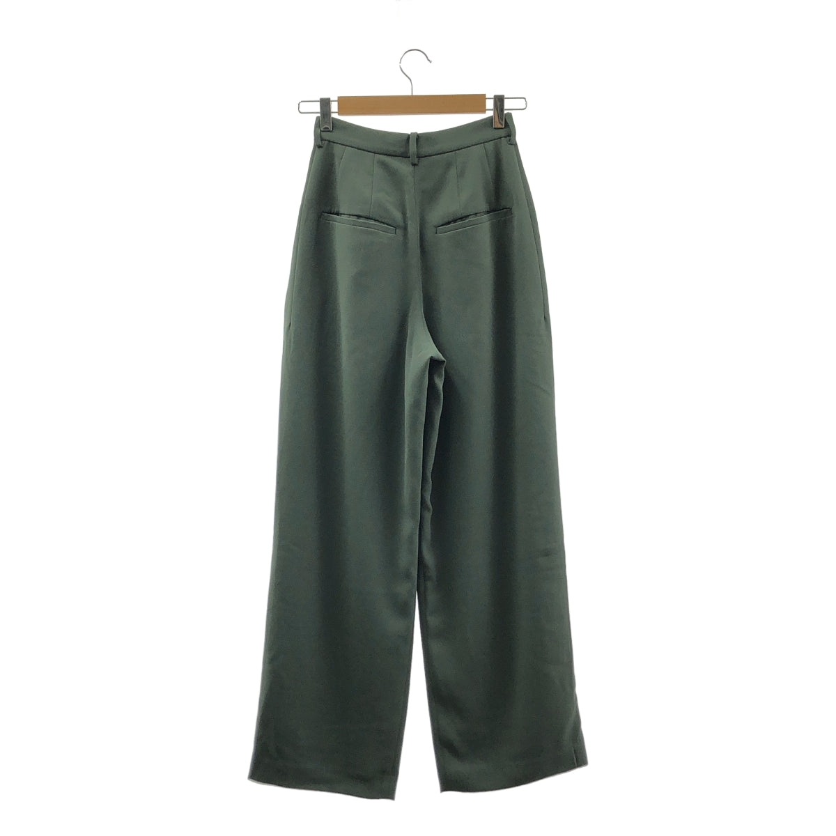 【美品】  CLANE / クラネ | BASIC TUCK PANTS / ベーシック タック パンツ / 裏地付き | 0 | グリーン系 | レディース