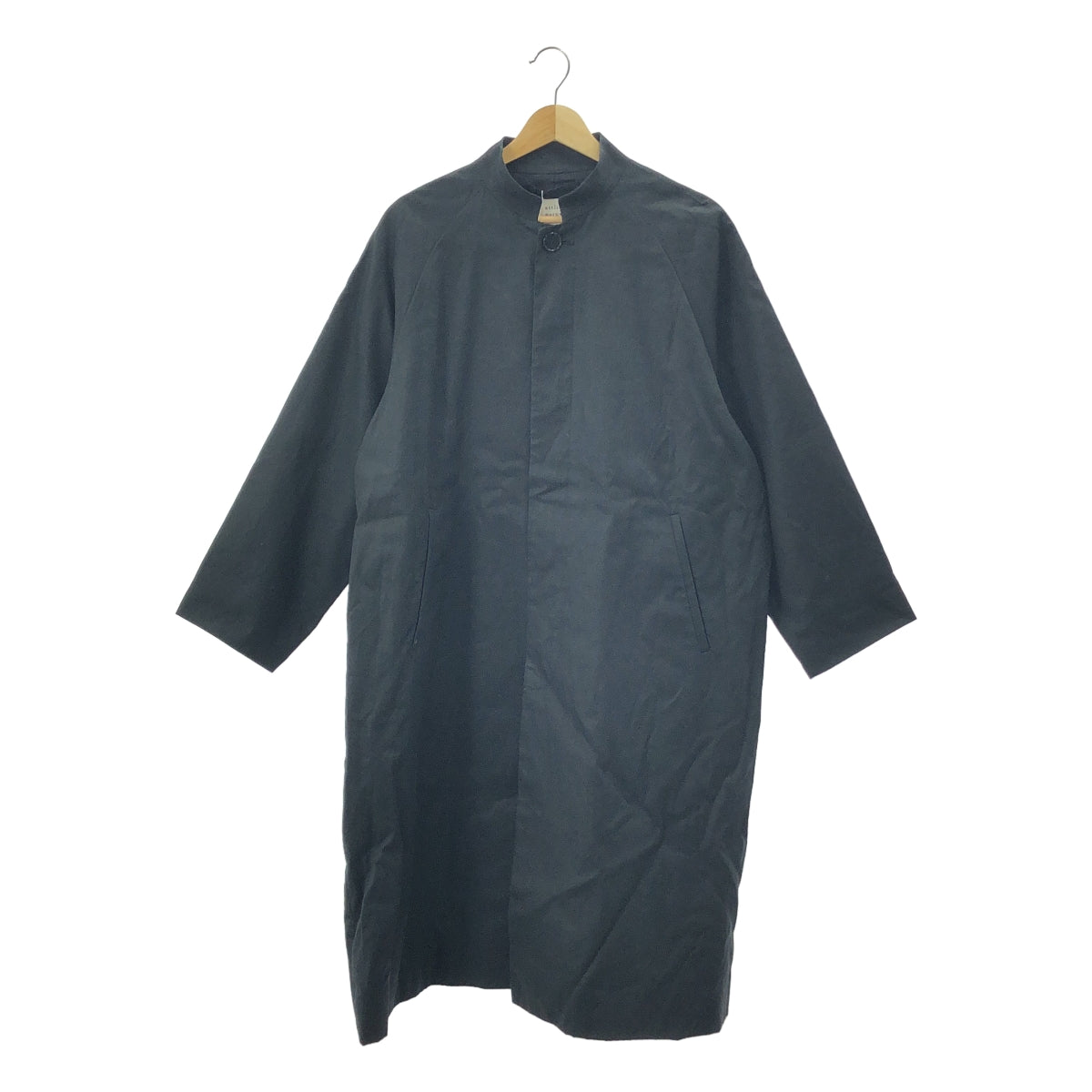 atelier naruse / 아트리에나르세 | 2024AW | FORMAL cotton stand collar coat 포멀 코튼 스탠드 컬러 코트 | 2 | 블랙 | 여성