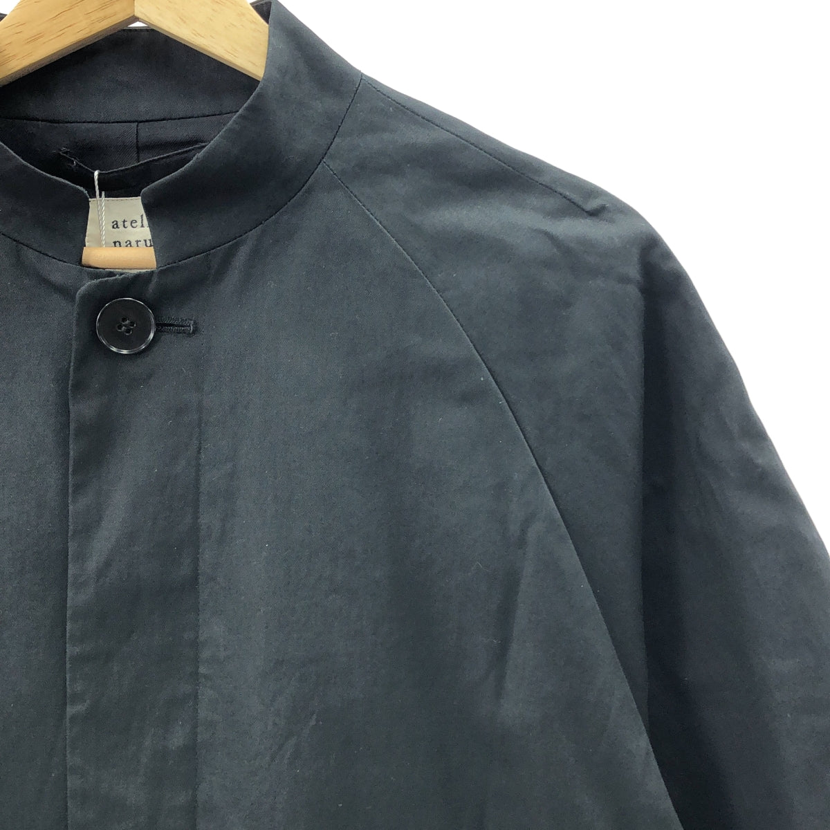 atelier naruse / アトリエナルセ | 2024AW | FORMAL cotton stand collar coat フォーマル コットン スタンドカラー コート | 2 | ブラック | レディース