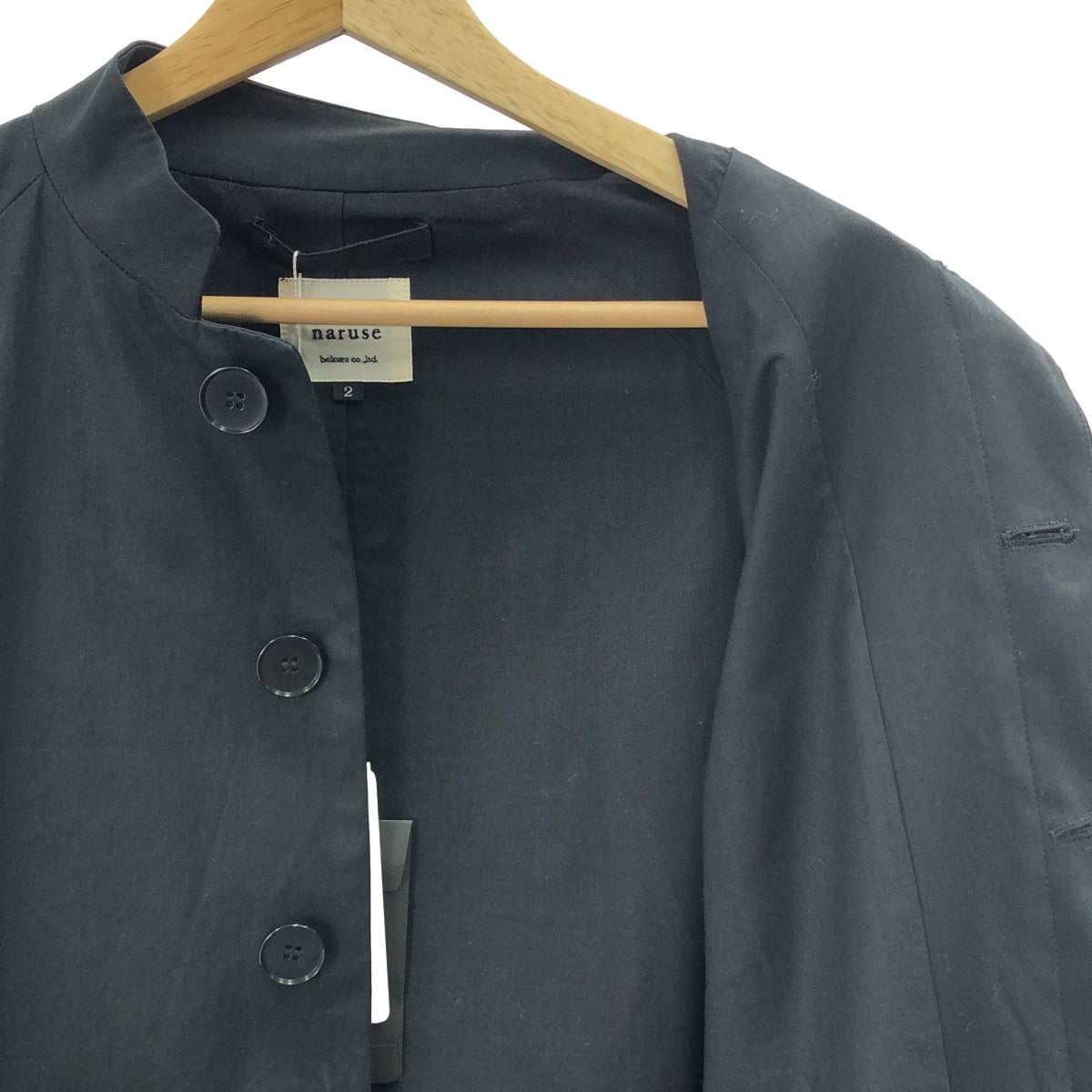 atelier naruse / アトリエナルセ | 2024AW | FORMAL cotton stand collar coat フォーマル コットン スタンドカラー コート | 2 | ブラック | レディース