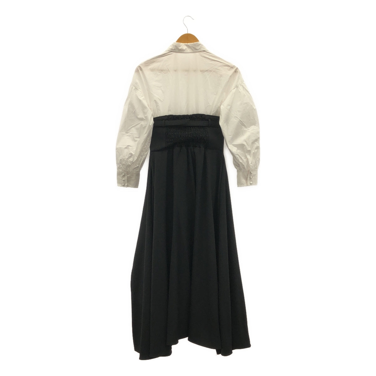 AMERI / アメリ | MILLEFEUILLE SHIRT DRESS / ミルフィーユ シャツ ドッキング ドレス ワンピース | S | ホワイト/ブラック | レディース