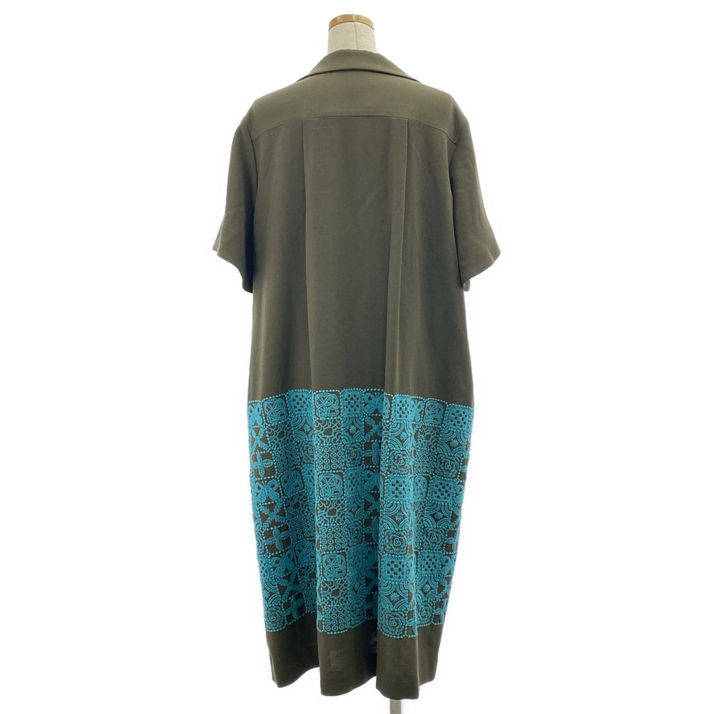 mina perhonen / ミナペルホネン | 2022AW | forest tile / フォレストタイル エンブロイダリー ポケット付き オーバー ドレス ワンピース / 総裏地 | 36 | レディース