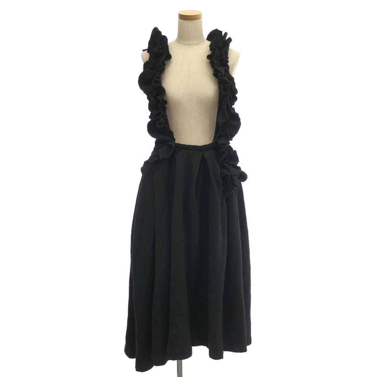 COMME des GARCONS | 2022 秋冬 | 羊毛荷葉邊毛衣裙 | M 碼 | 黑色 | 女款