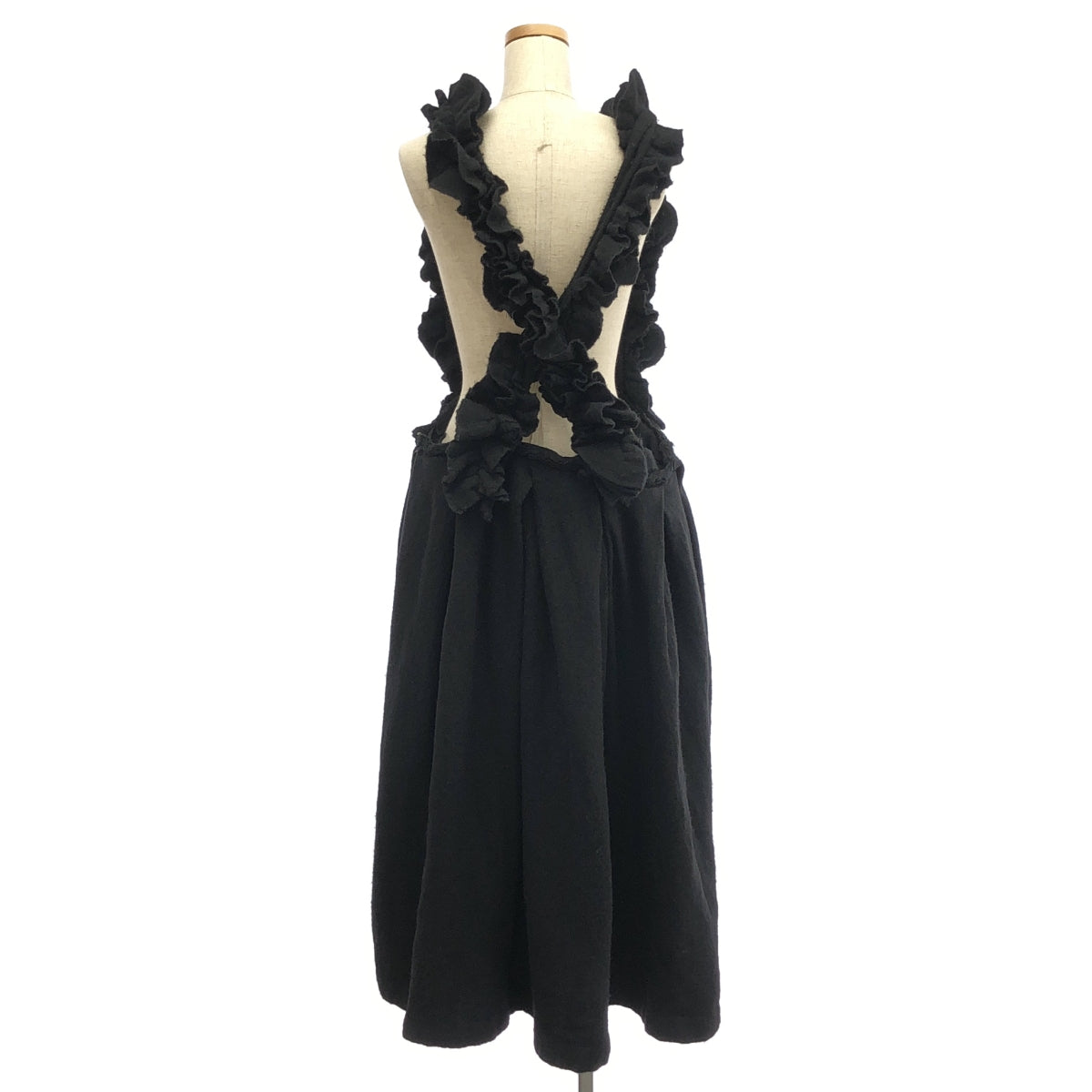 COMME des GARCONS | 2022 秋冬 | 羊毛荷葉邊毛衣裙 | M 碼 | 黑色 | 女款