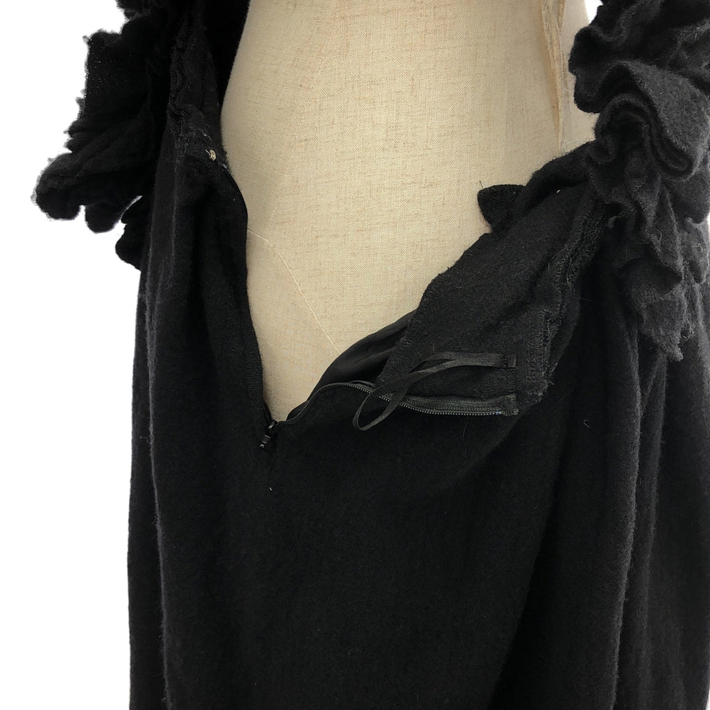 COMME des GARCONS | 2022 秋冬 | 羊毛荷葉邊毛衣裙 | M 碼 | 黑色 | 女款