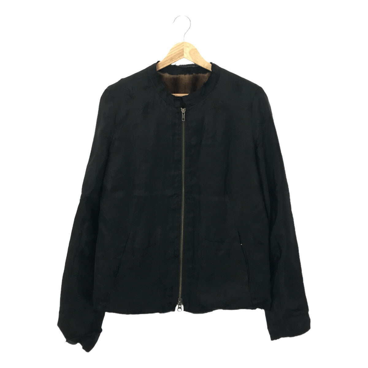 By Walid | Silk Real Fur Embroidered Jacket | Black | Men's