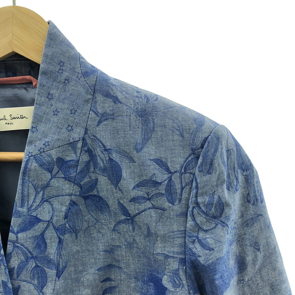 【美品】  Paul Smith / ポールスミス | フラワープリント 1B ジャケット | 38 | ブルー | レディース