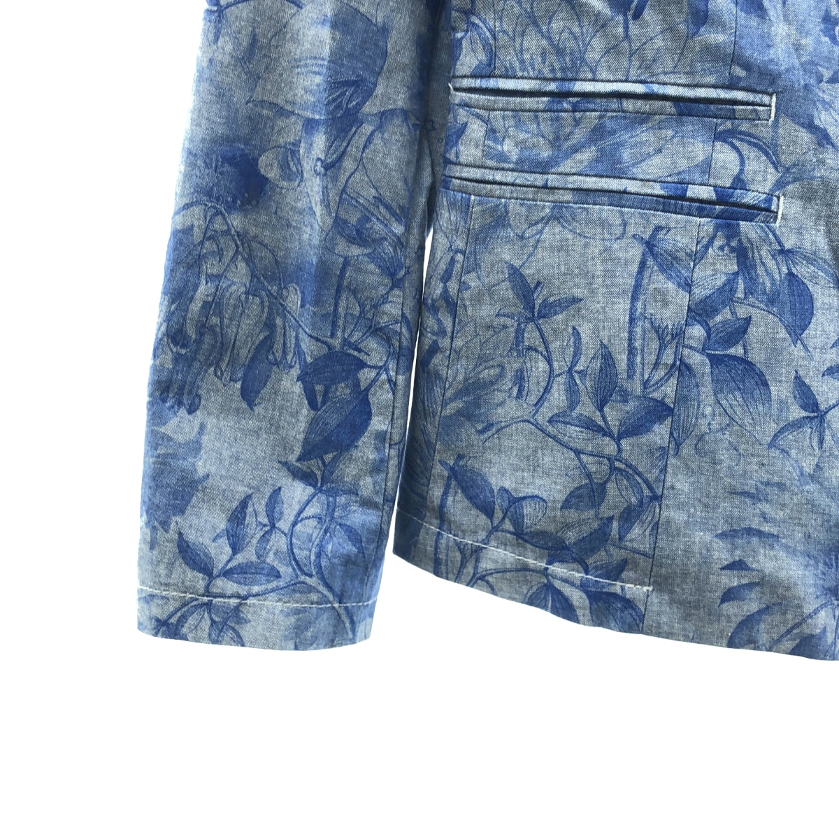 【美品】  Paul Smith / ポールスミス | フラワープリント 1B ジャケット | 38 | ブルー | レディース