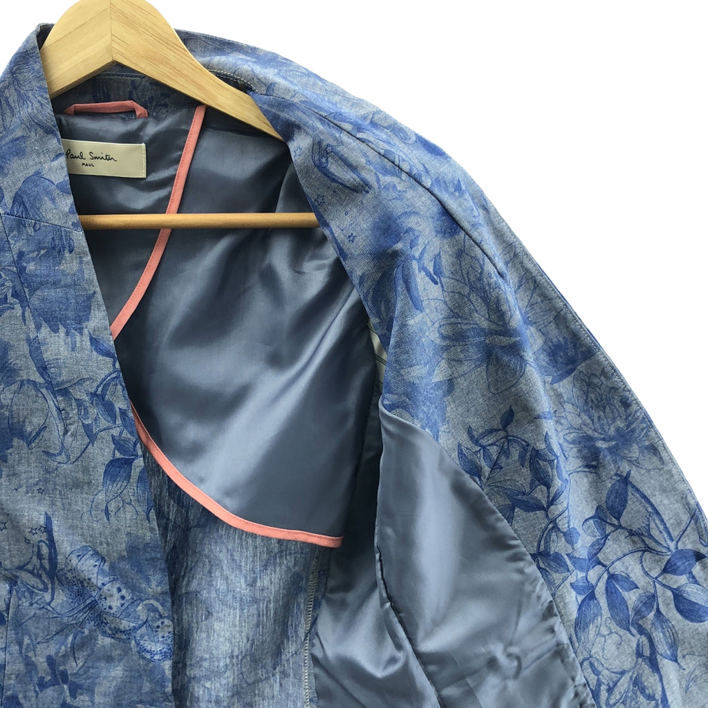 【美品】  Paul Smith / ポールスミス | フラワープリント 1B ジャケット | 38 | ブルー | レディース
