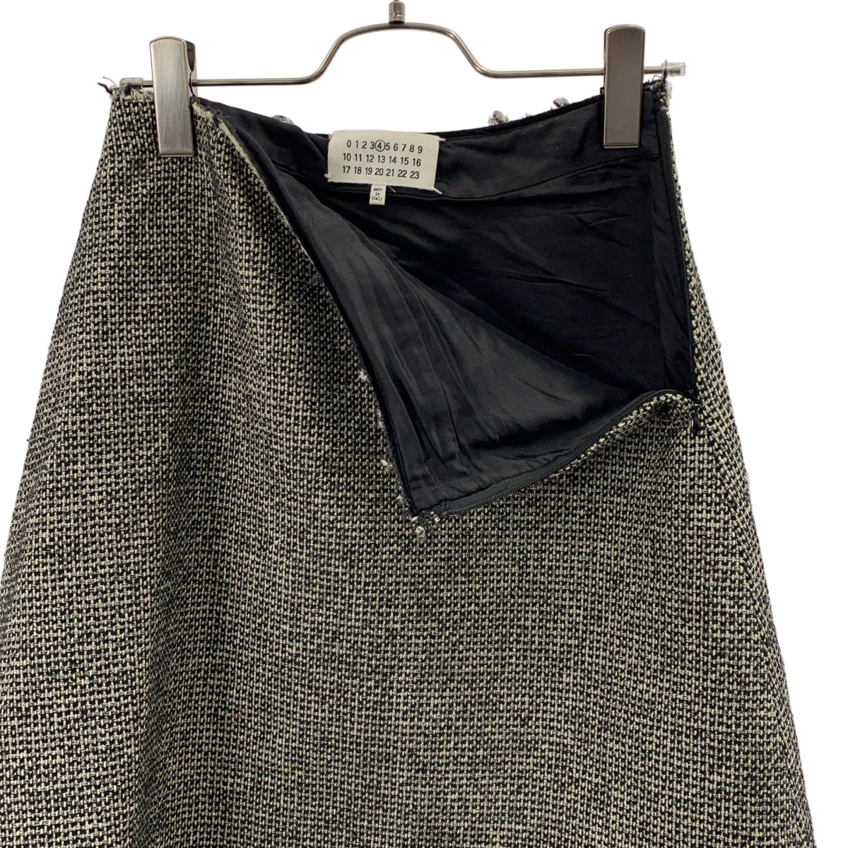 Maison Margiela / メゾンマルジェラ | 2016AW | ウール ツイード カットオフ サイドジップ スカート / 裏地付き | 38 | レディース