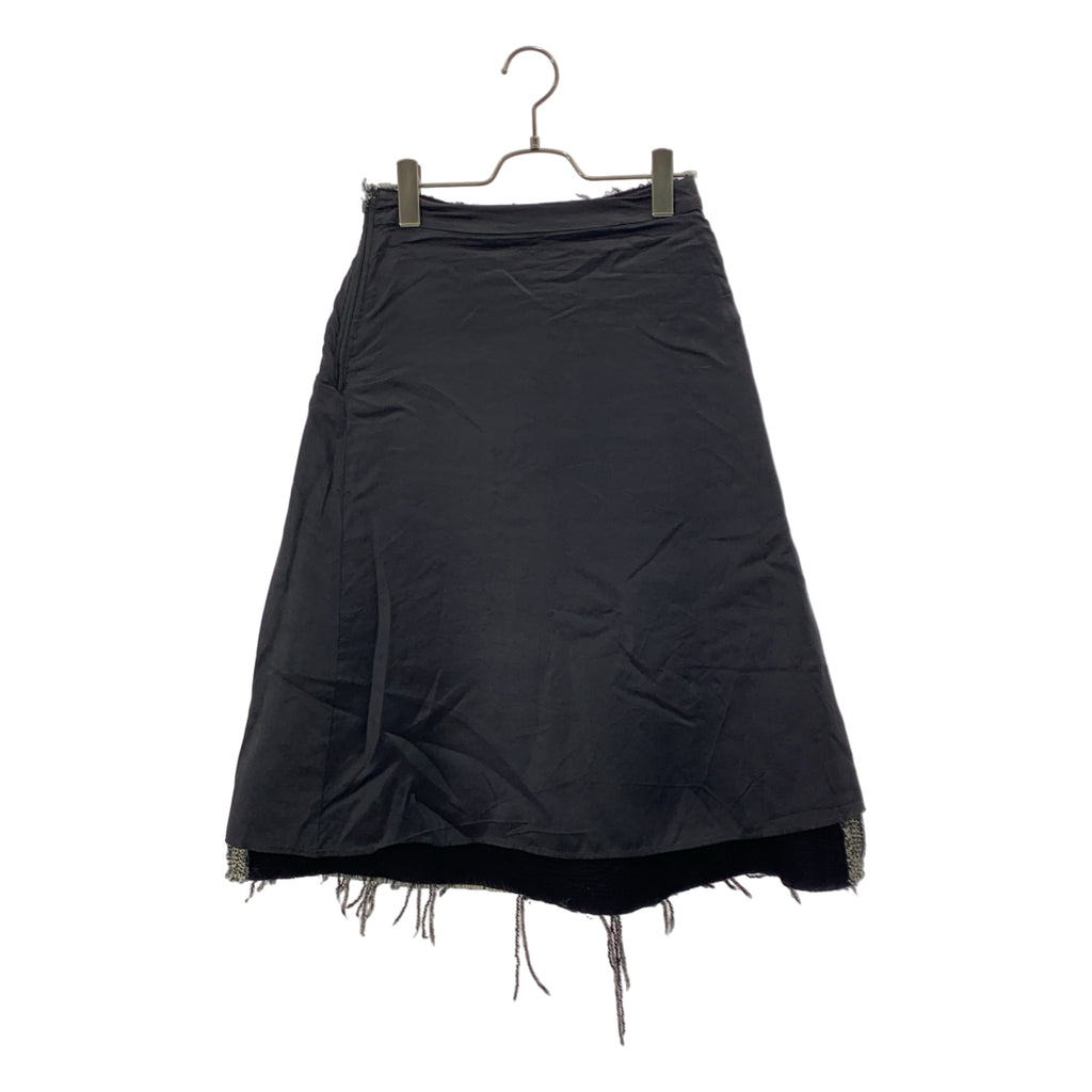 Maison Margiela / メゾンマルジェラ | 2016AW | ウール ツイード カットオフ サイドジップ スカート / 裏地付き | 38 | レディース