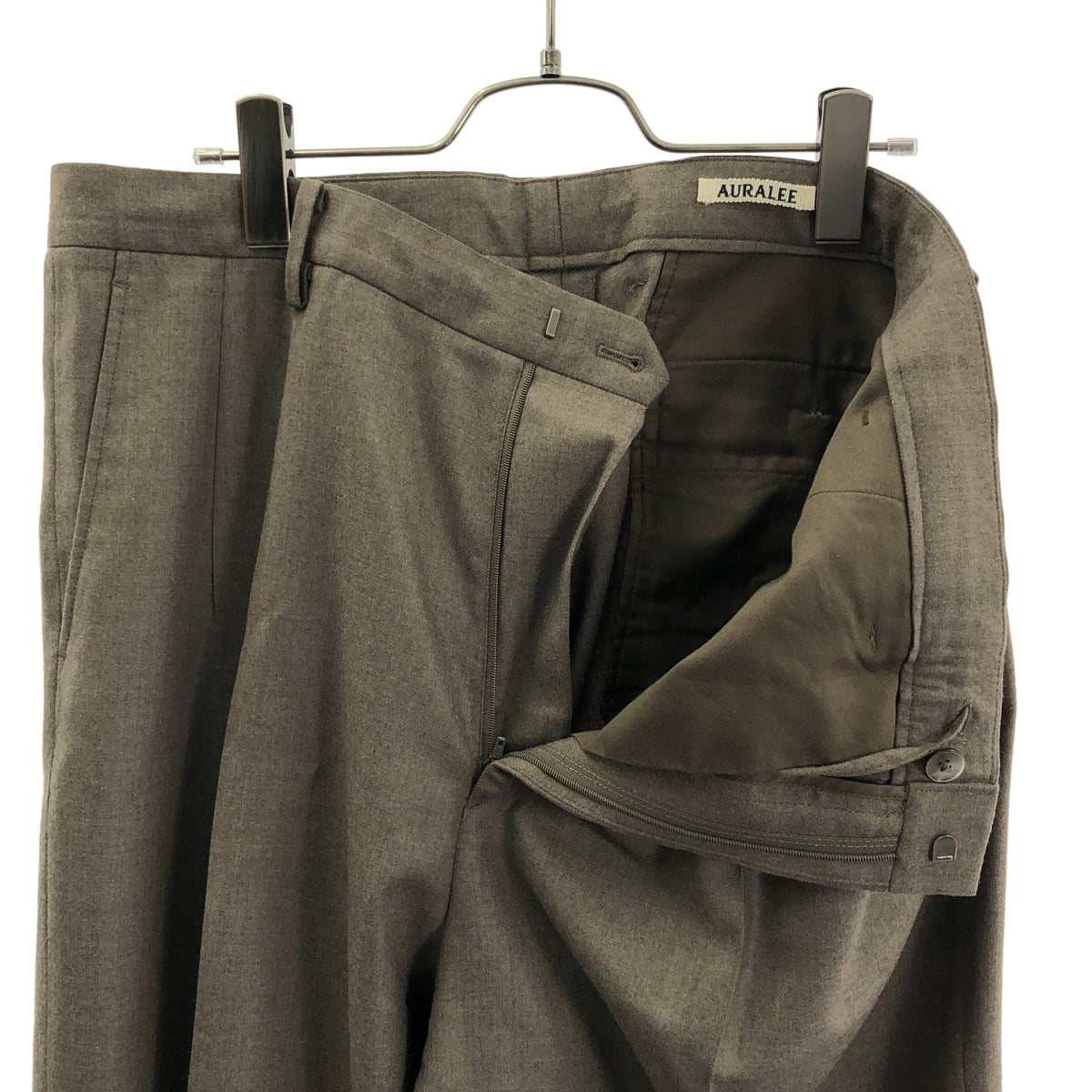 AURALEE / オーラリー | SUPER LIGHT WOOL SLACKS / ウール ドローストリング 2タック ワイドパンツ | 4 | ブラウン | メンズ