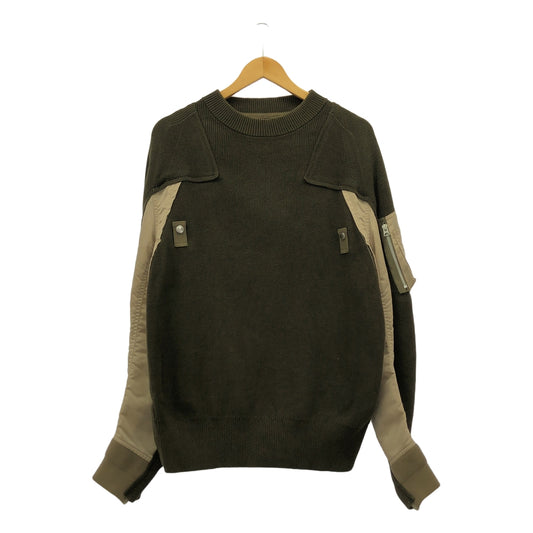 sacai / サカイ | 2022SS | MA-1 ドッキング コットンニット セーター | 3 | メンズ