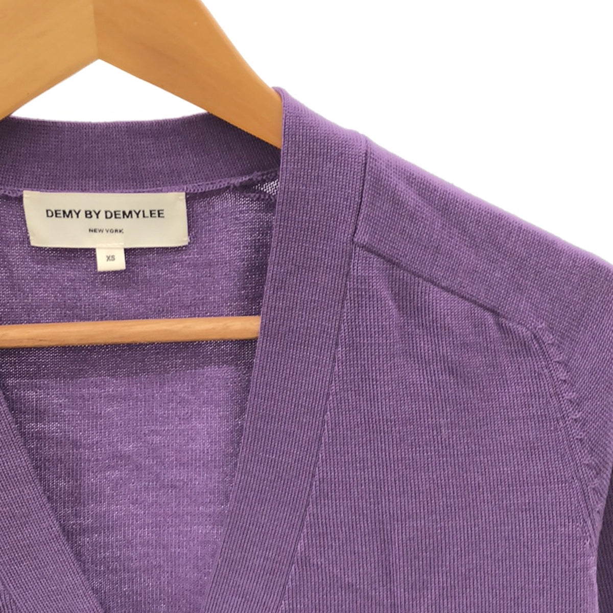 [Good Condition] DEMY BY DEMYLEE | Wool high gauge V-neck knit cardigan | XS | Purple | Women's