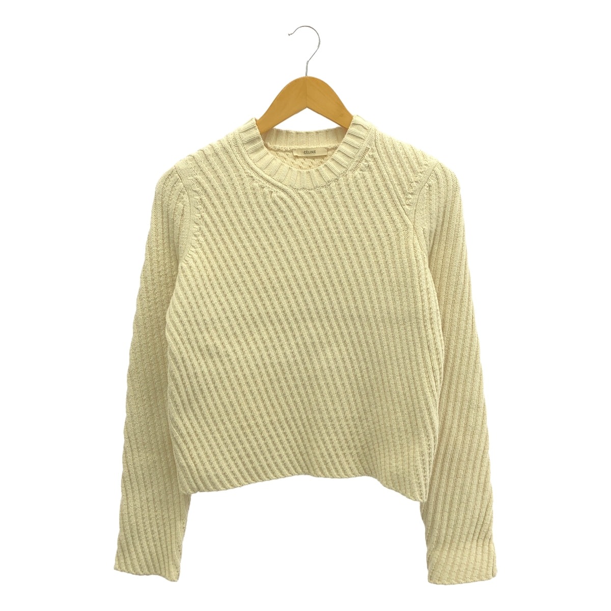 CELINE | Phoebe cotton crew neck sweater | XS | Ivory | Women's