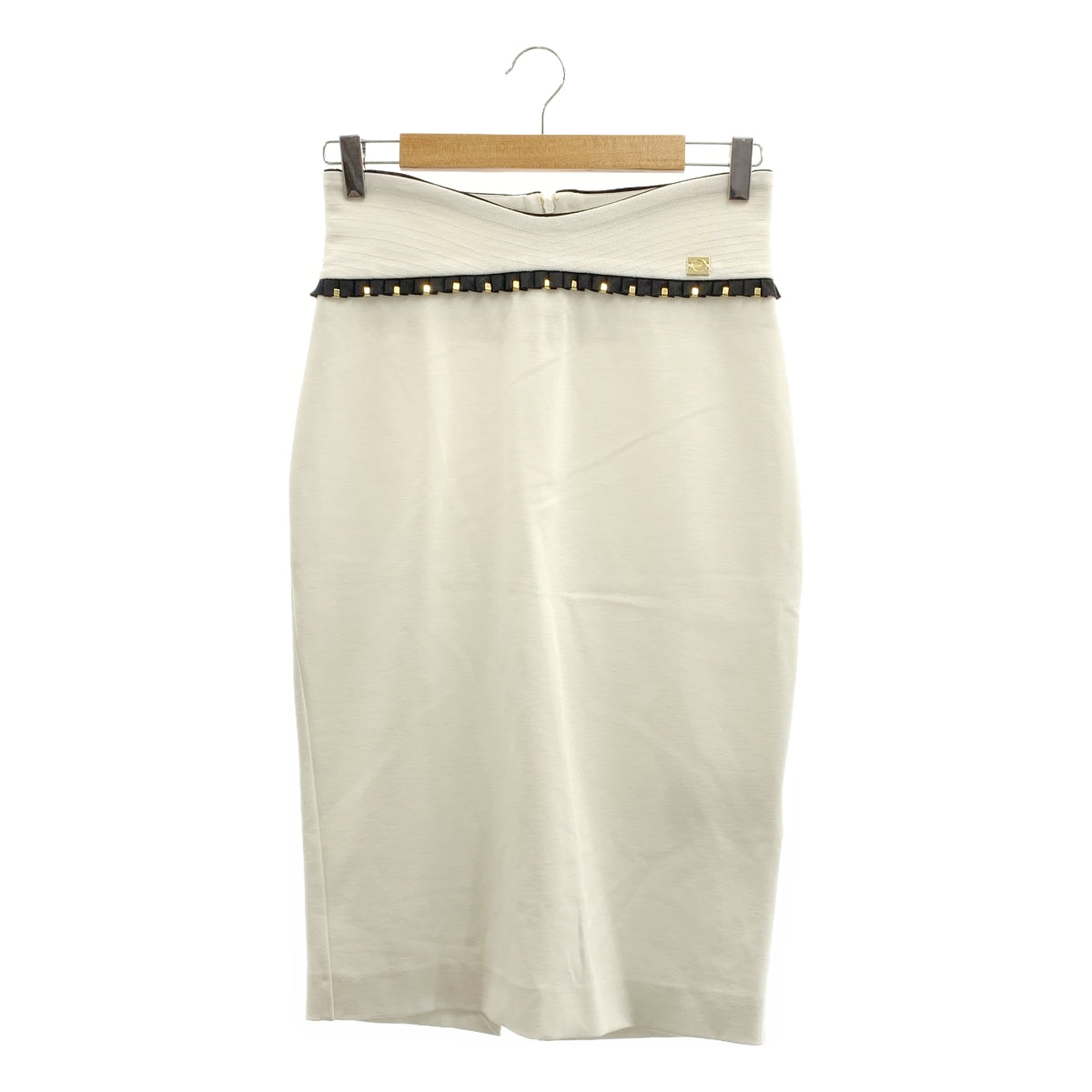 Roberto Cavalli | 荷葉邊標誌牌後拉鍊半身裙 | 尺寸 42 |