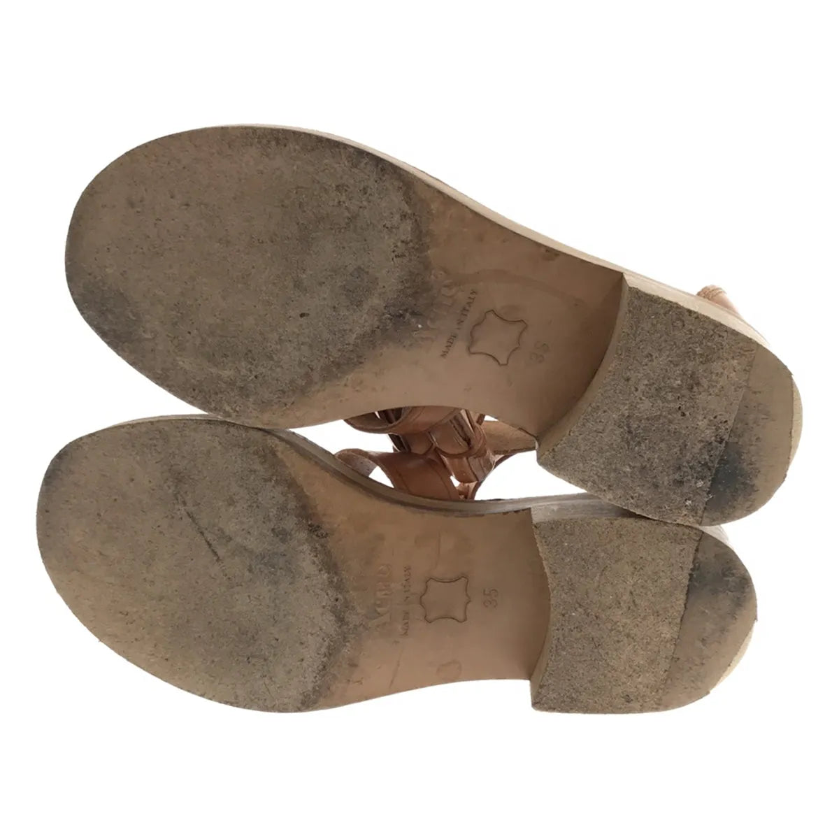 Acne / 여드름 | 가죽 술 스트랩 샌들 | 35 | 베이지 | 여성