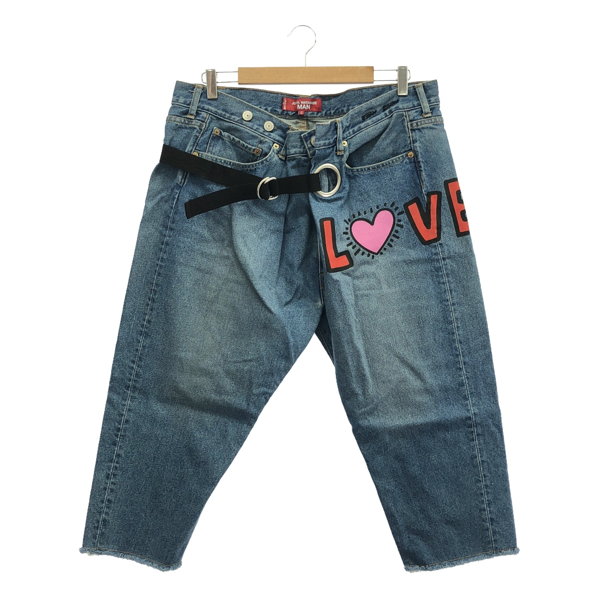 【미품】 JUNYA WATANABE MAN / 준야와타나베만 | × LEVI'S × Keith Haring 데님 팬츠 | XS | 인디고 | 남성