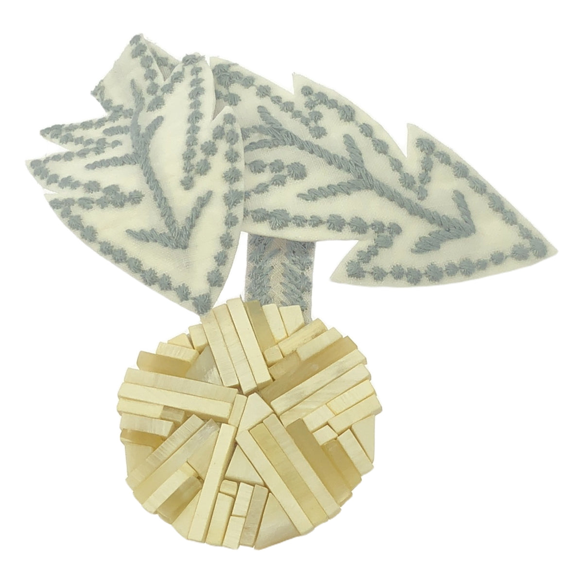 【美品】  mina perhonen / ミナペルホネン | tanpopo / たんぽぽ コサージュ ブローチ | グレー/ベージュ | レディース