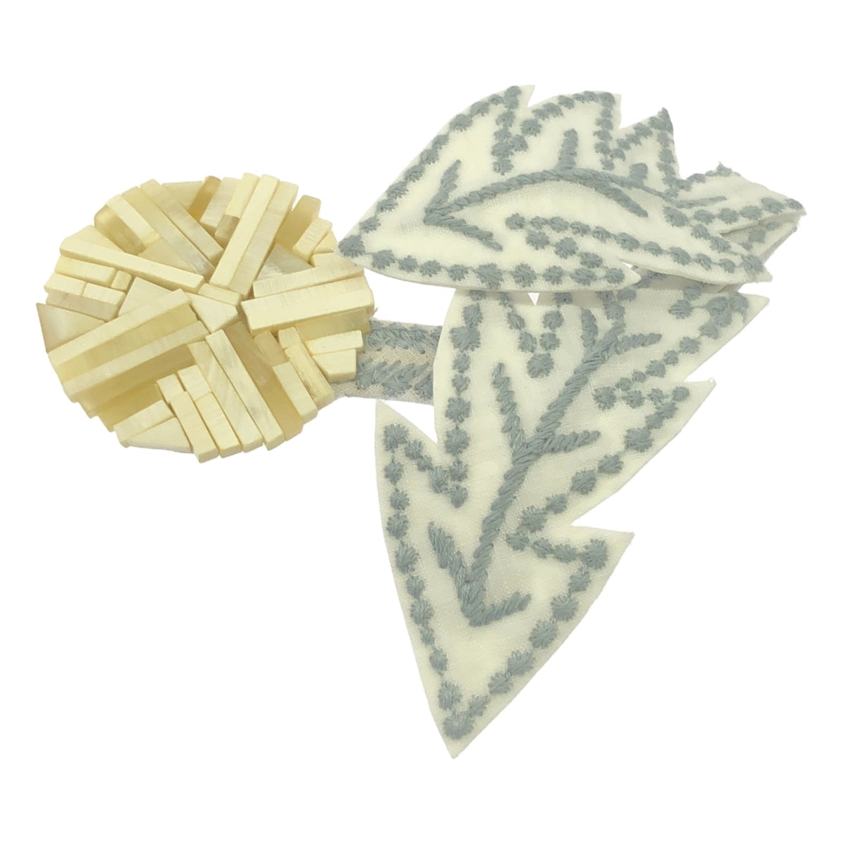 【美品】  mina perhonen / ミナペルホネン | tanpopo / たんぽぽ コサージュ ブローチ | グレー/ベージュ | レディース