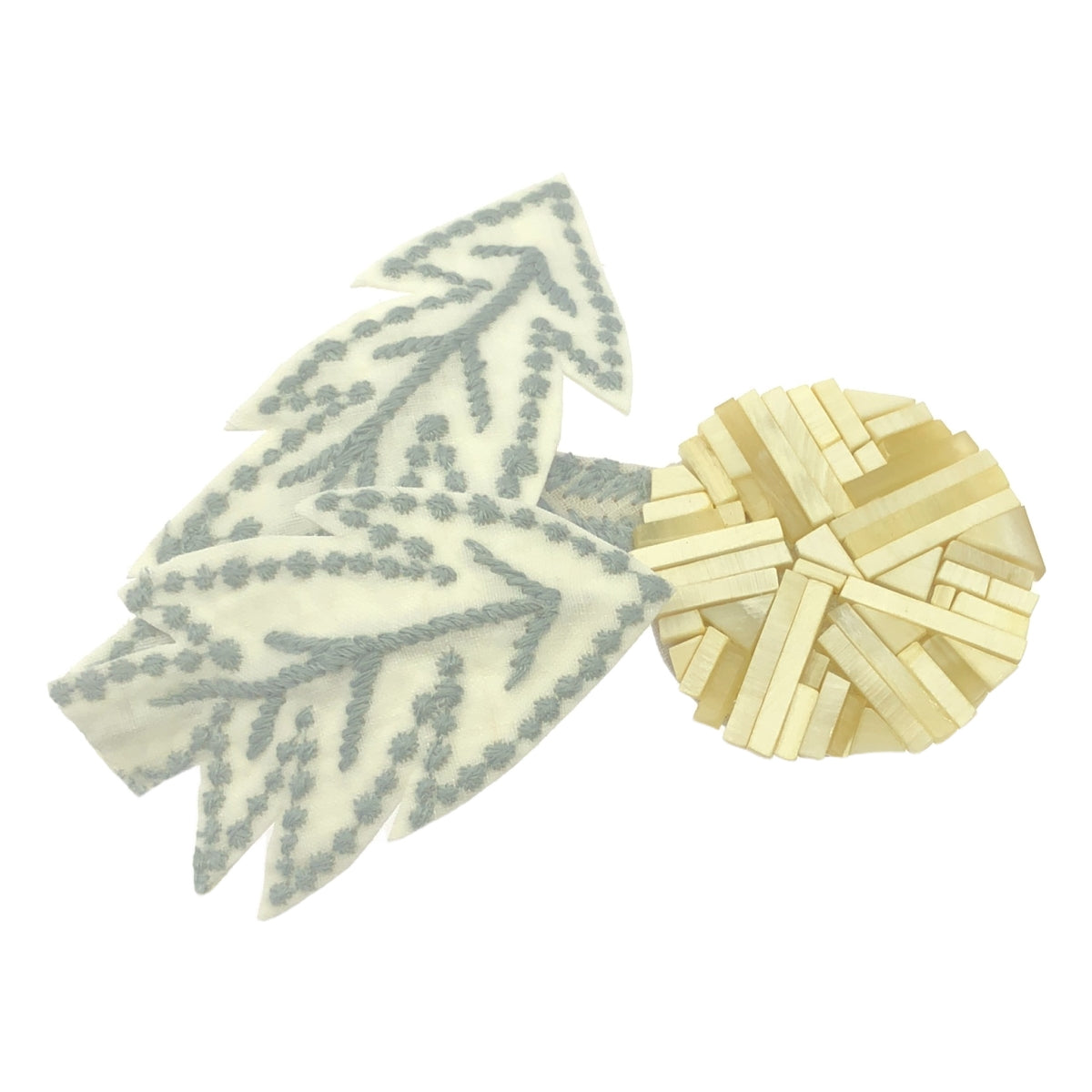 【美品】  mina perhonen / ミナペルホネン | tanpopo / たんぽぽ コサージュ ブローチ | グレー/ベージュ | レディース