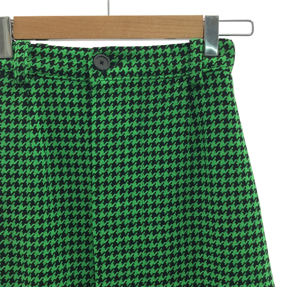 [全新品] BALENCIAGA | 千鳥格毛長裙 | 34號 | 綠/黑 | 女款