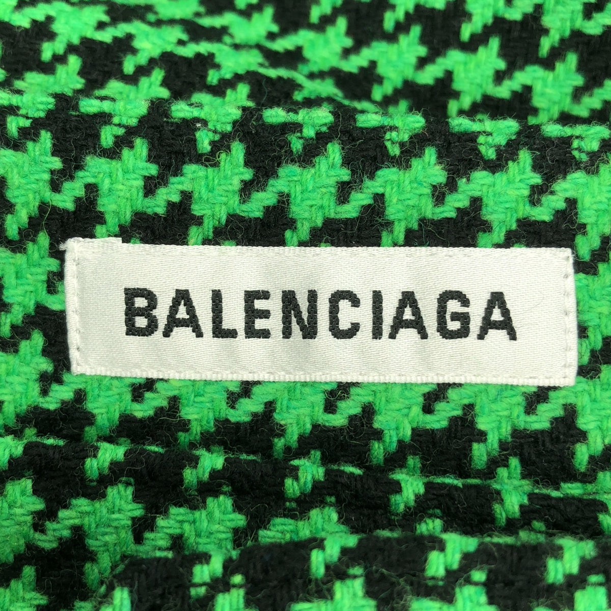 【新品】  BALENCIAGA / バレンシアガ | 千鳥格子 ウール ロングスカート | 34 | グリーン / ブラック | レディース