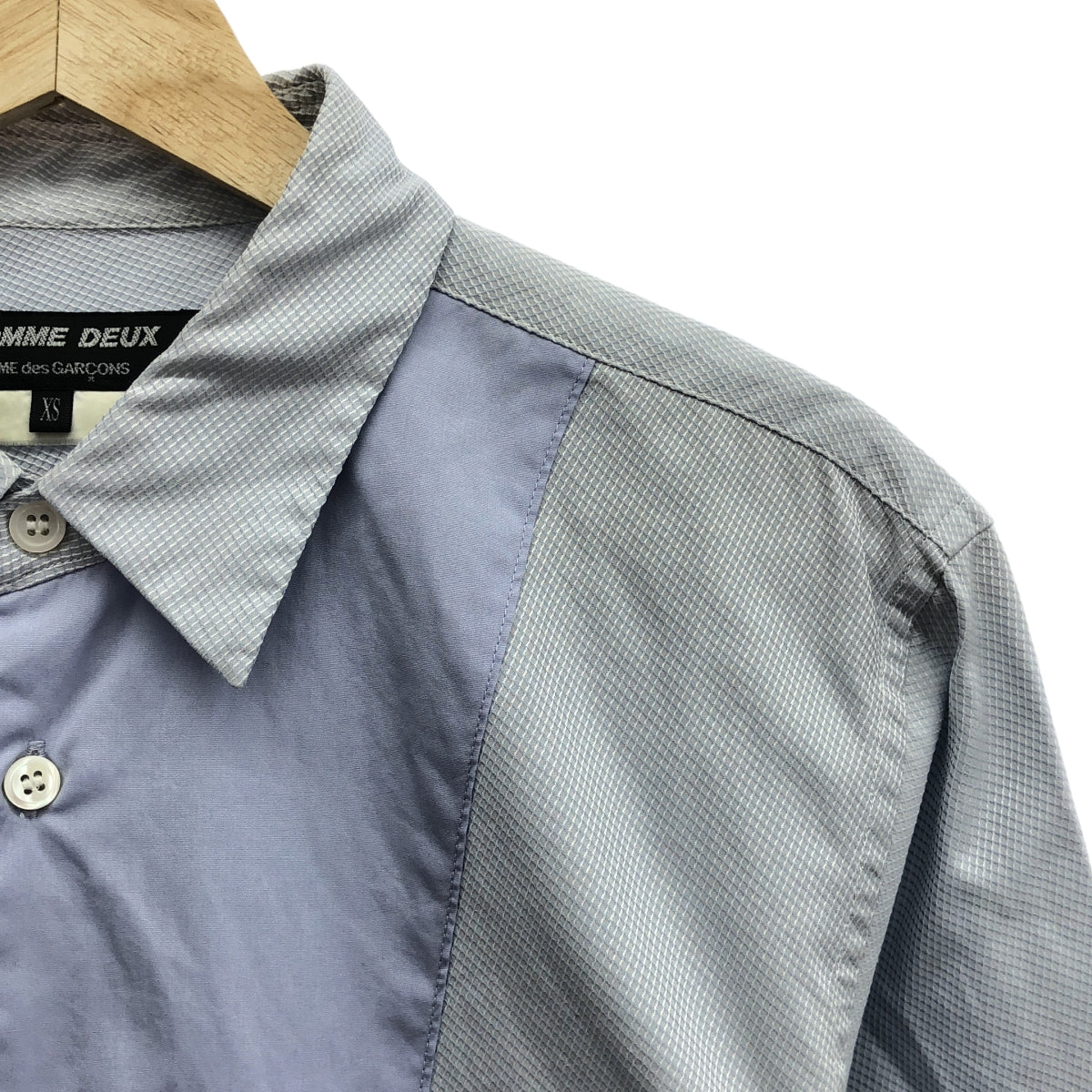 COMME des GARÇONS HOMME DEUX | 男士2017 秋冬 |棉質長袖襯衫 | XS |淺藍色 |男士