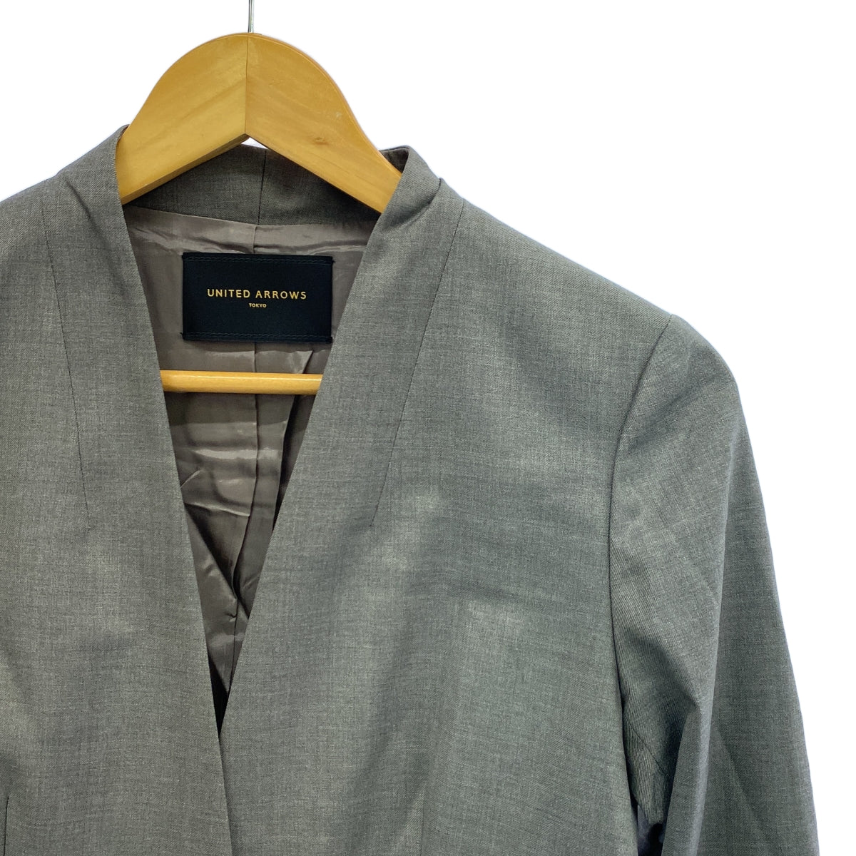 UNITED ARROWS / ユナイテッドアローズ | CANONICO ノーラペルジャケット | 38 | グレー | レディース