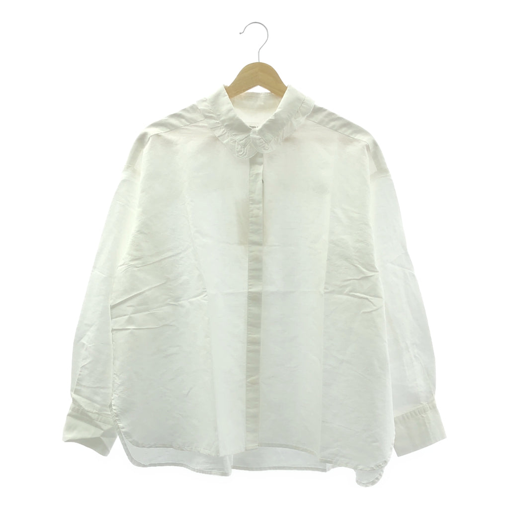 【新品】  Hands of creation / ハンズオブクリエイション | 強撚クラシック バイオスラブ チビフリルシャツ | F | ホワイト | レディース
