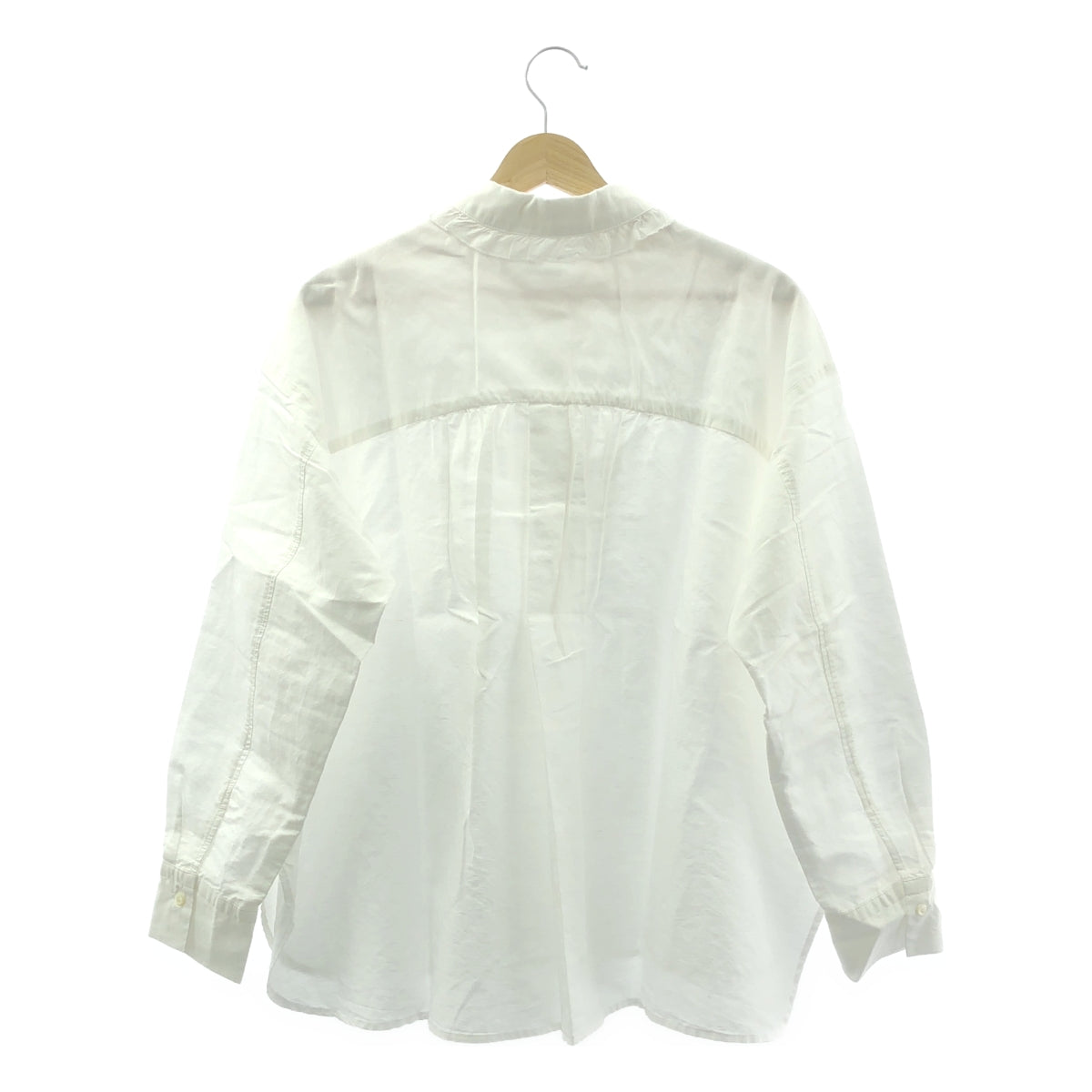 【新品】  Hands of creation / ハンズオブクリエイション | 強撚クラシック バイオスラブ チビフリルシャツ | F | ホワイト | レディース