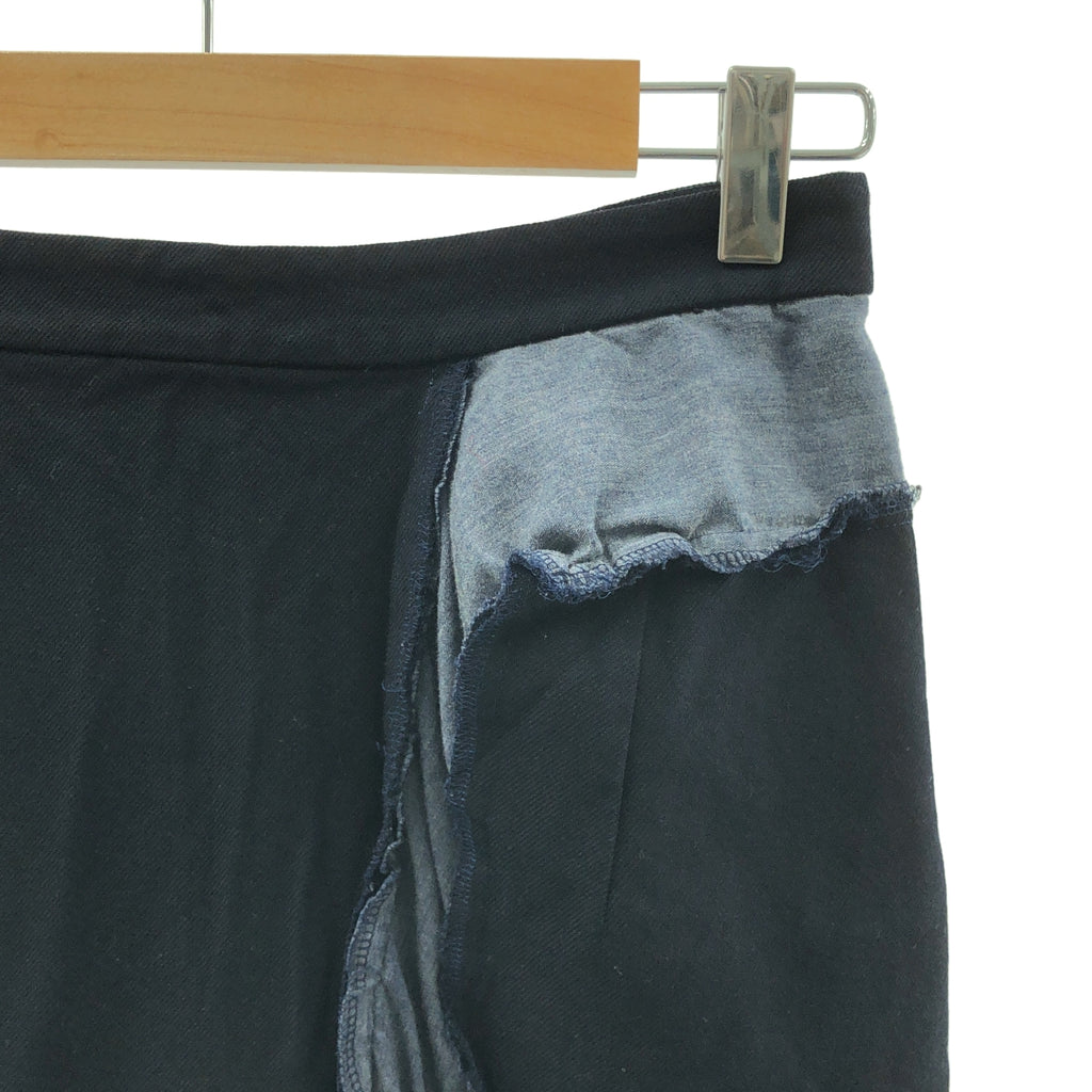 COMME des GARCONS / コムデギャルソン | 2010AW | ポリエステル縮絨 製品染め スリットスカート | XS | ネイビー | レディース