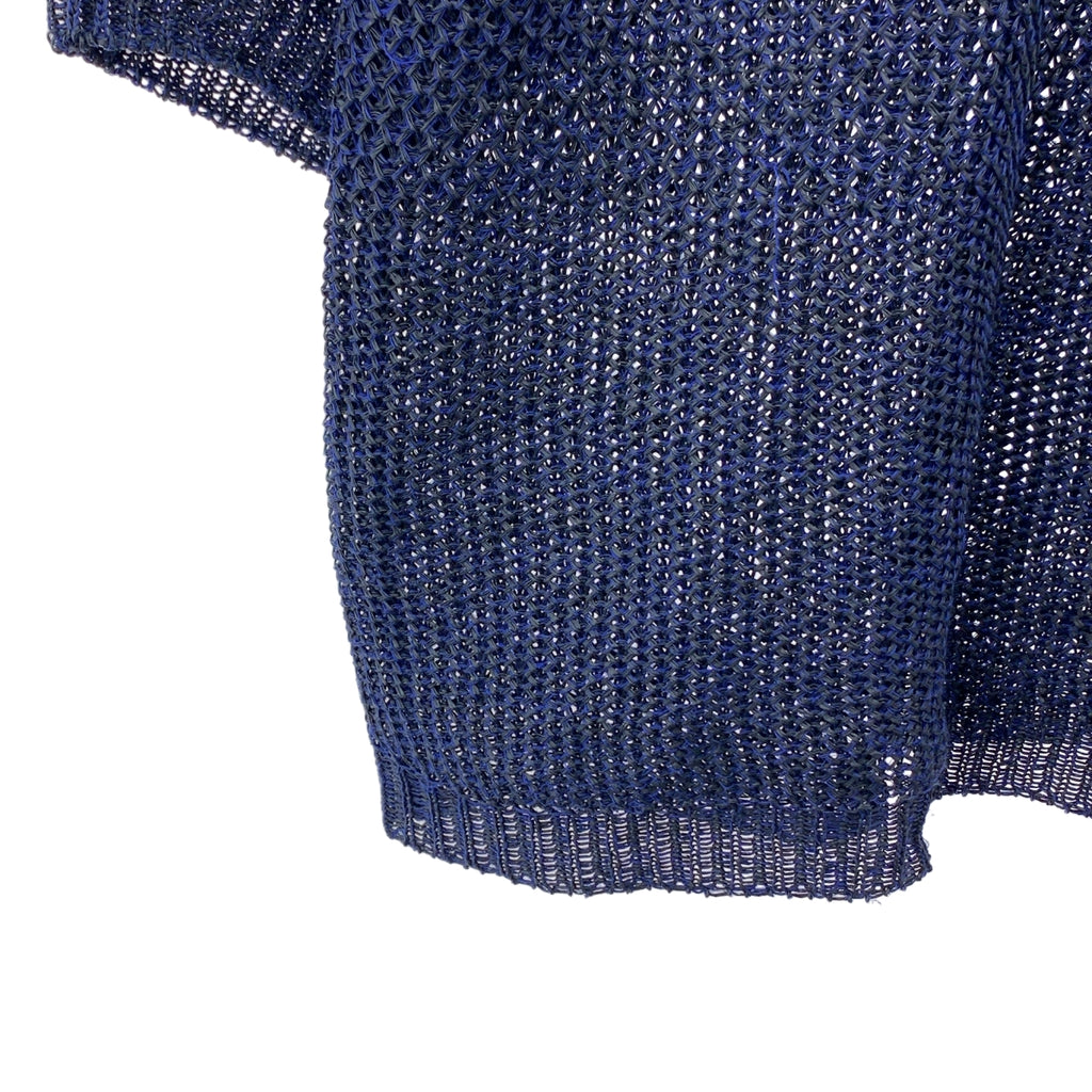 amachi. / アマチ | 2022SS | Washi Knit 和紙 ペーパー 半袖ニット | 6 | ネイビー | メンズ