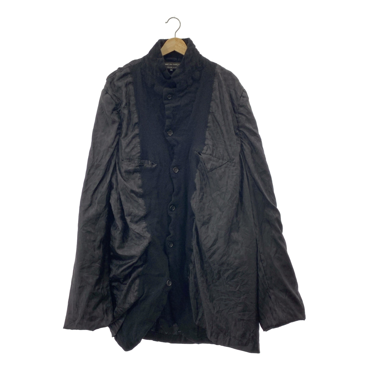 COMME des GARÇONS HOMME PLUS | 2021 秋冬 |羊毛縮水豹紋雙面扭紋長夾克| SHOPBOP XL |男士