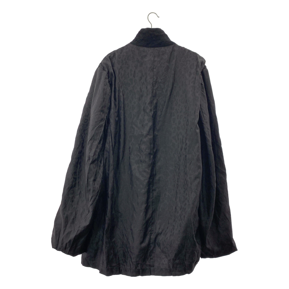 [近新] COMME des GARÇONS HOMME PLUS | 2021 秋冬 | 羊毛縮水豹紋雙面扭結長版外套 | XL | 黑色 | 男款