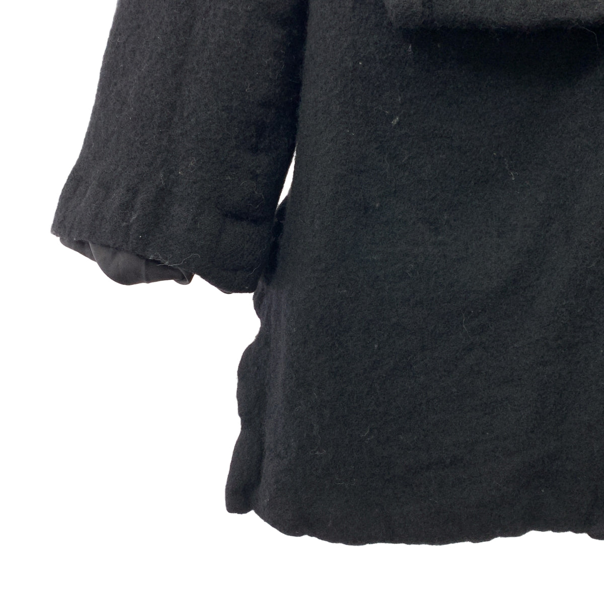 [近新] COMME des GARÇONS HOMME PLUS | 2021 秋冬 | 羊毛縮水豹紋雙面扭結長版外套 | XL | 黑色 | 男款