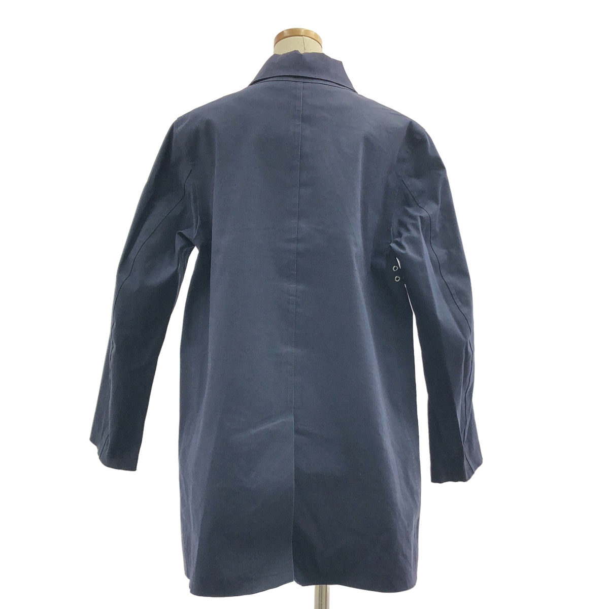 MACKINTOSH / マッキントッシュ | ゴム引き ロゴボタン ステンカラー コート / 着脱可ライナー | 38 | ネイビー | レディース