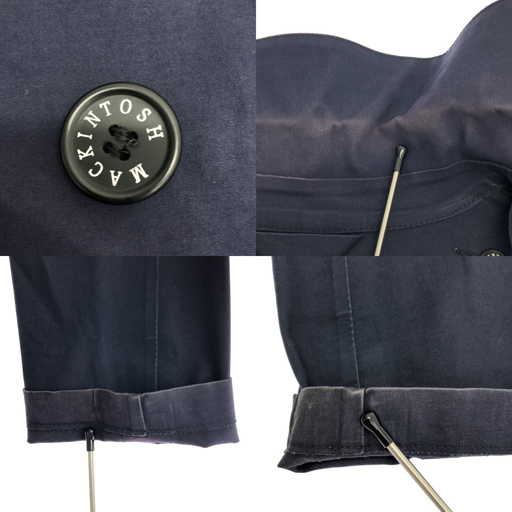 MACKINTOSH / マッキントッシュ | ゴム引き ロゴボタン ステンカラー コート / 着脱可ライナー | 38 | ネイビー | レディース