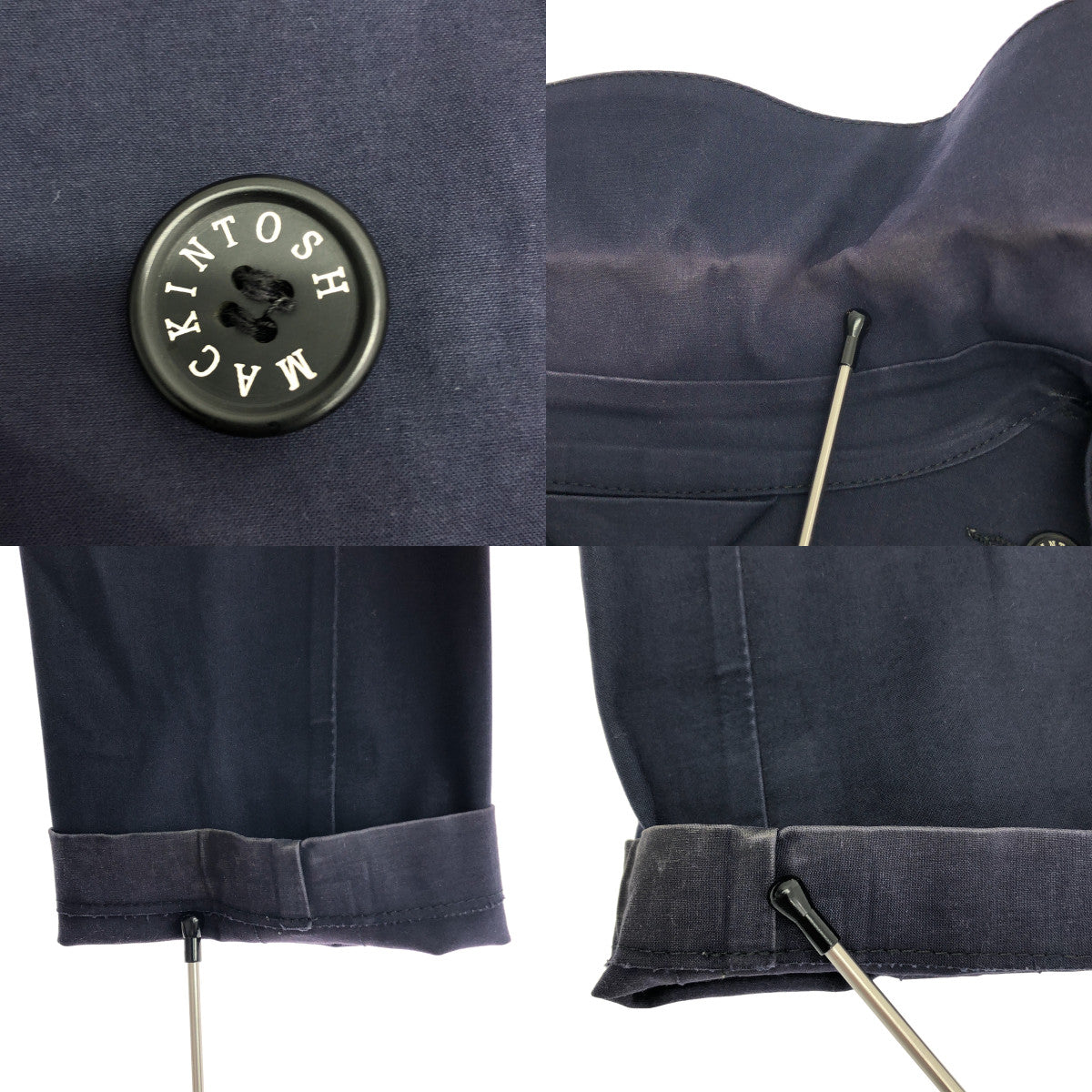 MACKINTOSH / マッキントッシュ | ゴム引き ロゴボタン ステンカラー コート / 着脱可ライナー | 38 | ネイビー | レディース